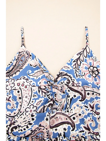 Lets Do Brunch Hun- Blue Paisley Maxi Dress - Beach Babes Beachwear - Fort Lauderdale