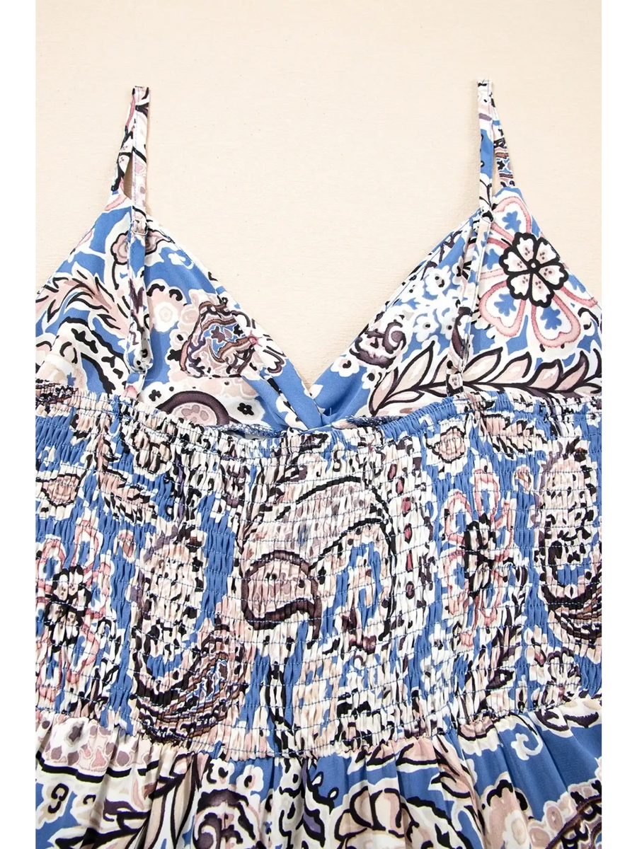 Lets Do Brunch Hun- Blue Paisley Maxi Dress - Beach Babes Beachwear - Fort Lauderdale