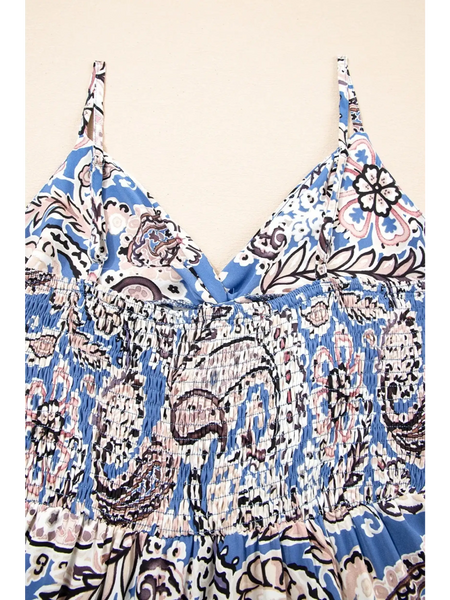 Lets Do Brunch Hun- Blue Paisley Maxi Dress - Beach Babes Beachwear - Fort Lauderdale