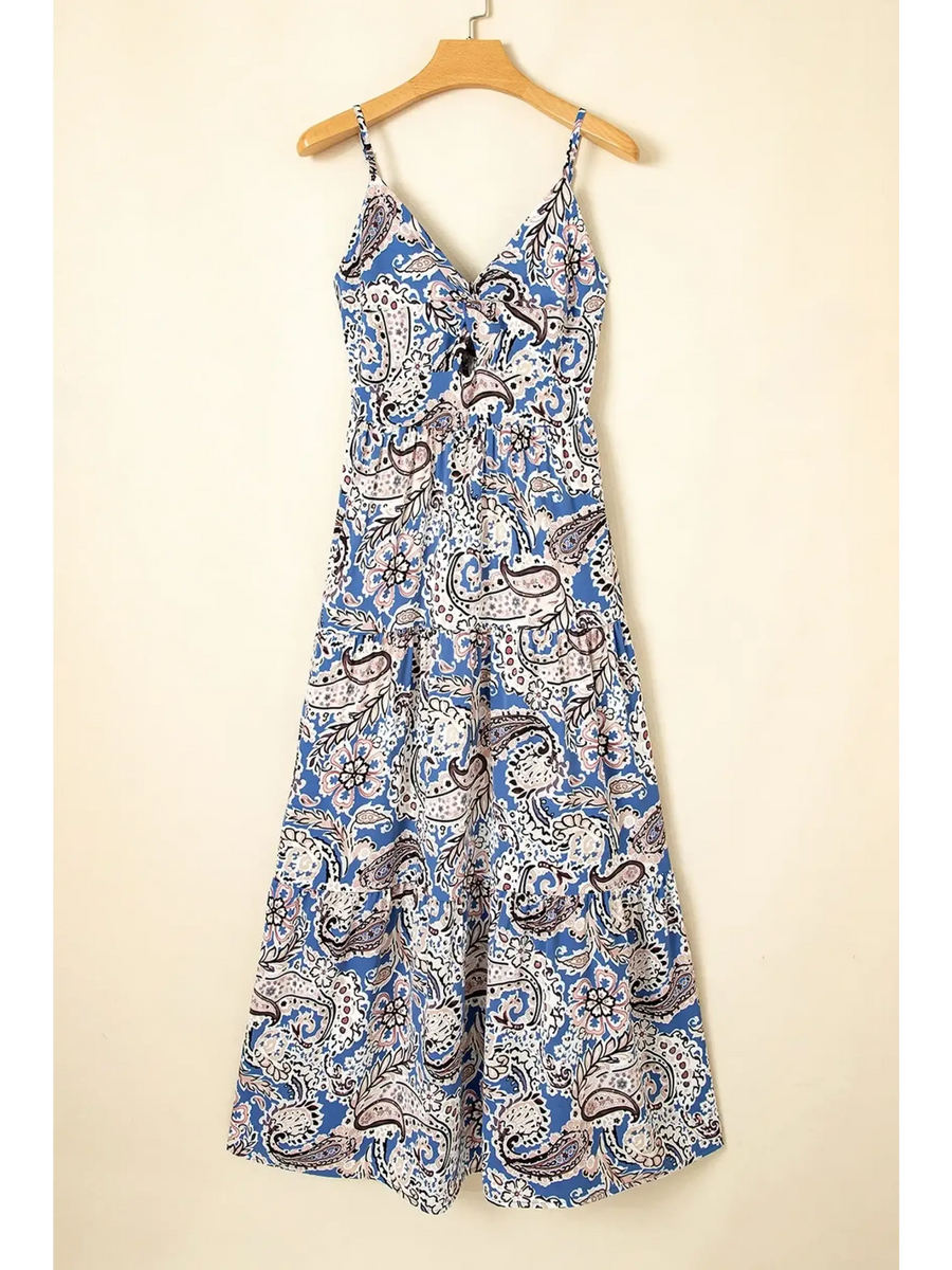 Lets Do Brunch Hun- Blue Paisley Maxi Dress - Beach Babes Beachwear - Fort Lauderdale