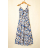 Lets Do Brunch Hun- Blue Paisley Maxi Dress - Beach Babes Beachwear - Fort Lauderdale