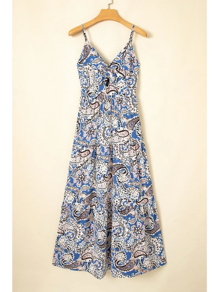 Lets Do Brunch Hun- Blue Paisley Maxi Dress - Beach Babes Beachwear - Fort Lauderdale
