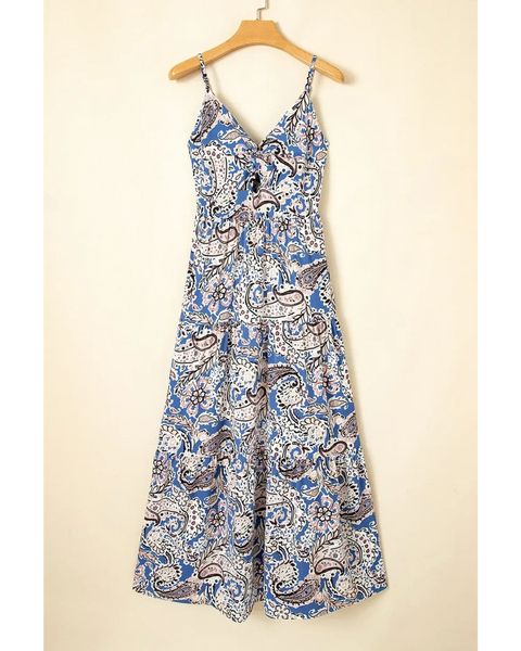 Lets Do Brunch Hun- Blue Paisley Maxi Dress - Beach Babes Beachwear - Fort Lauderdale