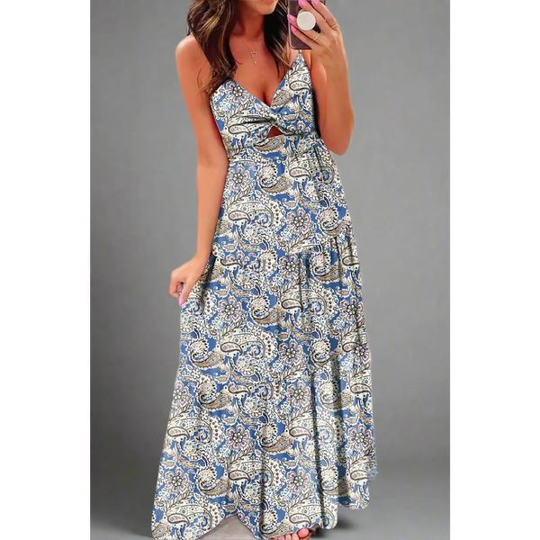 Lets Do Brunch Hun- Blue Paisley Maxi Dress - Beach Babes Beachwear - Fort Lauderdale