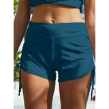 Beach Babes tankini swim bottoms for women in teal blue with adjustable side ties and comfortable fit