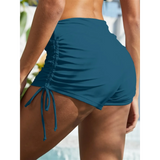 Beach Babes teal swim shorts with adjustable side ties tankini swim bottoms for women