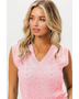 Trendsi blush pink sleeveless blouse with V-neck and pearl embellishments on knitted fabric