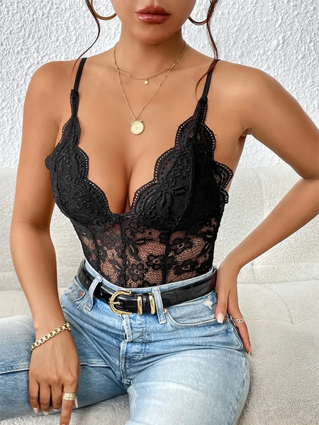 Black Sexy Lace Bodysuit - Beach Babes Beachwear - Fort Lauderdale