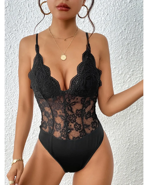 Black Sexy Lace Bodysuit - Beach Babes Beachwear - Fort Lauderdale
