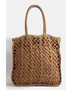Babe Beachwear boho braided tote bag in natural brown with open weave design and long handles