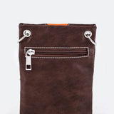 Babe Beachwear brown boho summer crossbody purse with silver zipper and sleek design