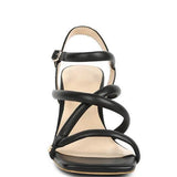 Babe Beachwear black strappy shoes contrasting with nude block heel summer sandals style