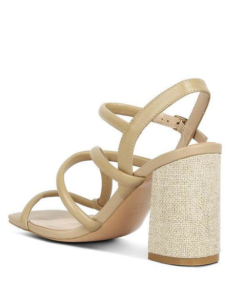 Babe Beachwear nude block heel summer sandals with strappy design and textured block heel