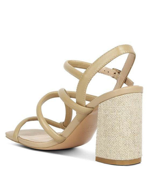 Babe Beachwear nude block heel summer sandals with strappy design and textured block heel