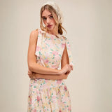 Trendsi floral skirt set with tie shoulder straps breathable vacation outfit for women