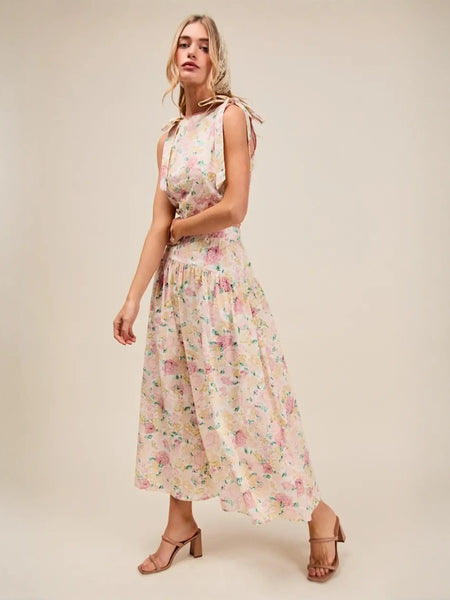 Trendsi floral skirt set worn by woman styled as a breathable vacation outfit for women