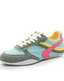 Trendsi bright colorful athletic shoe in pastel blue gray with pink and yellow accents