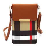 Babe Beachwear Burnbury Plaid Crossbody Bag with brown flap and adjustable strap