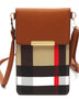 Babe Beachwear Burnbury Plaid Crossbody Bag with brown flap and adjustable strap