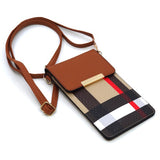 Babe Beachwaer Burnbury Plaid Crossbody Bag with brown flap and adjustable strap