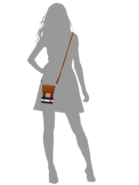 Burnbury Plaid Crossbody Bag by Babe Beachwaer worn over shoulder with adjustable strap