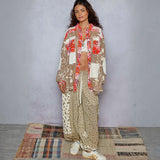 Bohemian patchwork cotton shirt blouse for a vibrant, stylish look