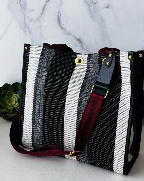 Versatile Stripe Tote: Essential Beach Wear Accessory - Beach Babes Beachwear - Fort Lauderdale