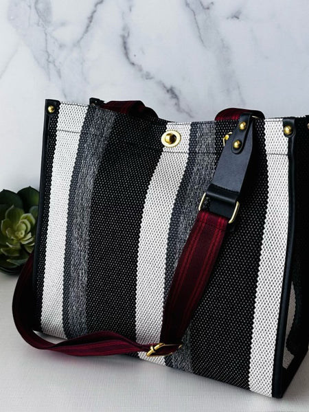 Versatile Stripe Tote: Essential Beach Wear Accessory - Beach Babes Beachwear - Fort Lauderdale