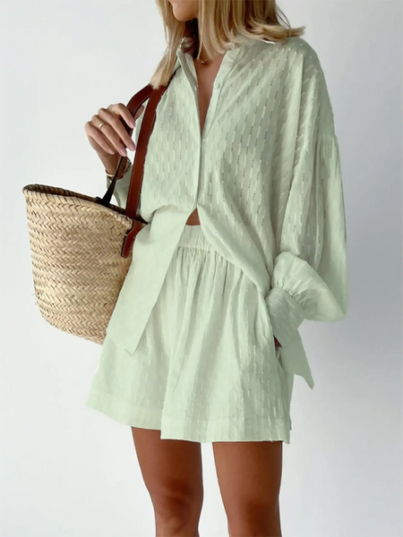 Classic Chic Resort Shorts and Top Set - Beach Babes Beachwear - Fort Lauderdale green pockets