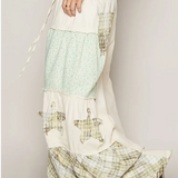 Babe Beachwear casual summer pants with pockets featuring patchwork design and star patterns