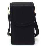 Babe Beachwaer black cell phone crossbody chain bag with flap closure and adjustable strap
