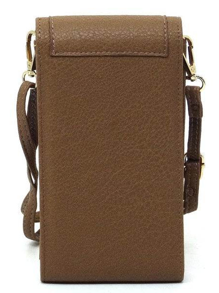 Brown Babe Beachwaer cell phone crossbody chain bag with adjustable strap and flap closure