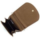 Babe Beachwaer brown leather cell phone crossbody chain bag with multiple compartments and snap closure