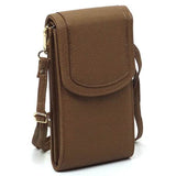 Brown Babe Beachwear cell phone crossbody chain bag with flap closure and adjustable strap