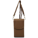 Babe Beachwear brown cell phone crossbody chain bag with adjustable strap and flap closure
