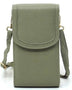 Babe Beachwaer olive green cell phone crossbody chain bag with flap closure and adjustable strap