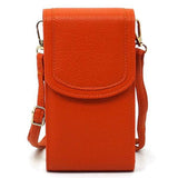 Orange Babe Beachwaer cell phone crossbody chain bag with flap closure and adjustable strap