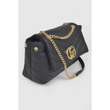 Babe Beachwaer black CG Logo Quilted Shoulder Bag with gold chain strap and logo hardware