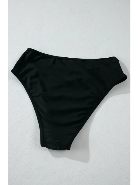 Black cheeky bikini bottoms sporty top style from Beach Babes swimwear collection