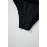 Black cheeky bikini bottoms sporty top style from Beach Babes swimsuit collection
