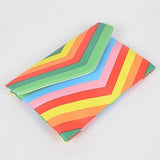 Babe Beachwear chevron colorful summer envelope bag with vibrant rainbow stripes