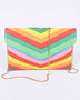 Babe Beachwaer chevron colorful summer envelope bag with gold chain strap