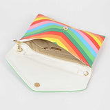 Chevron colorful summer envelope bag by Babe Beachwaer with vibrant stripes and a white interior pocket