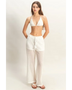 Trendsi chic cover up set for poolside featuring white crochet halter top and matching wide-leg pants