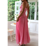 Trendsi pink chic cutout dress for women maxi dress with flowing skirt and sleeveless design