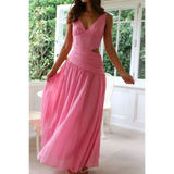 Trendsi pink chic cutout dress for women with sleeveless design and flowing maxi skirt