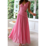 Trendsi pink chic cutout dress for women maxi dress with sleeveless design and flowing skirt