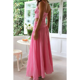 Trendsi pink maxi chic cutout dress for women with sleeveless design and flowing skirt