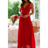 Trendsi chic cutout dress for women in vibrant red maxi style with sleeveless design