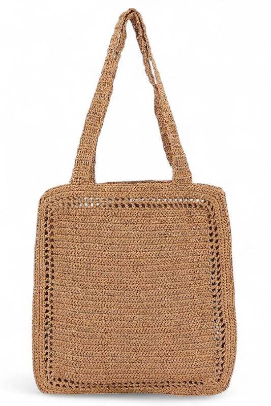 Chic Milano Straw Tote Bag – Your Essential Beach Wear by Artini Accessories in natural woven design